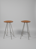 Teak & Stainless Perch Bar Stool