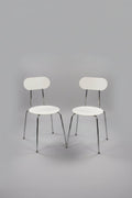 Pair of Magis Mariolina polypropylene stackable chairs with chrome frame