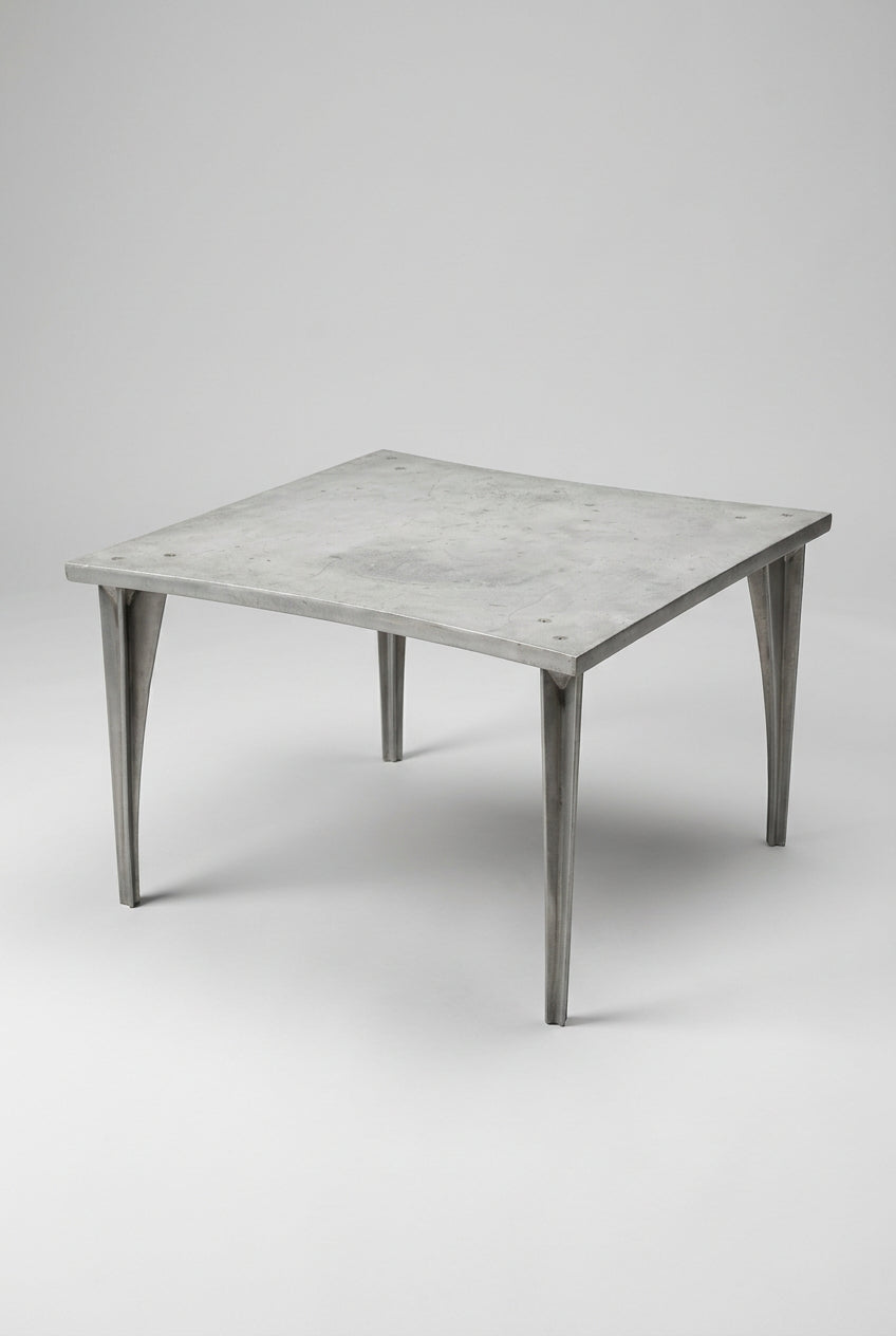 Rare Cast postmodern aluminum table by Robert Josten 70-80's