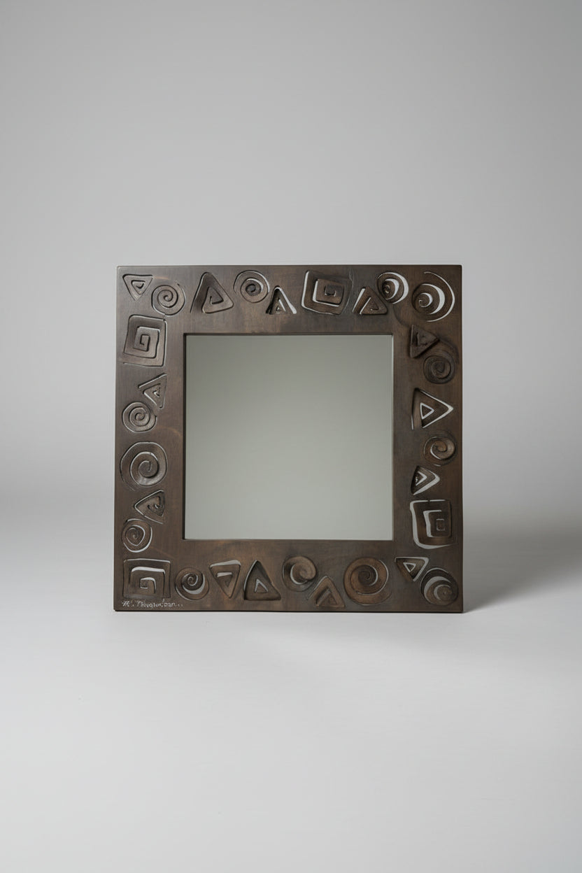 Custom Metal Mirror with Cut Outs and 3 dimensional designs. 30" sq