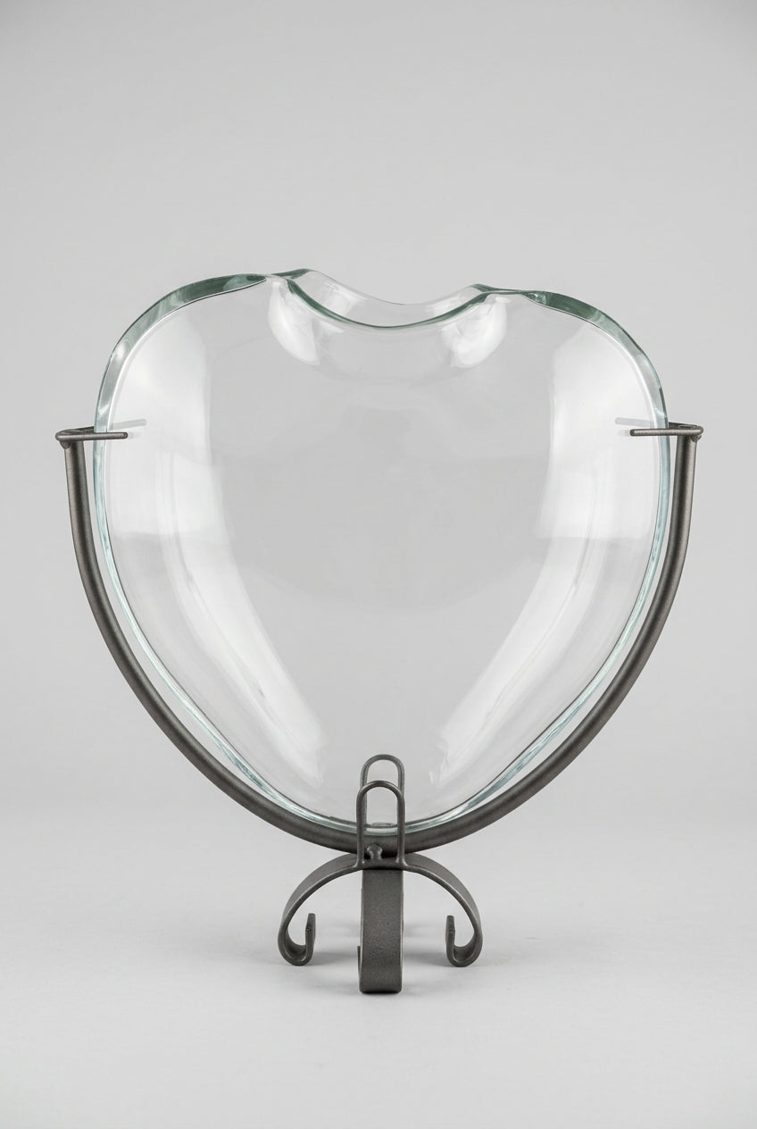 custom made abstract Heart Glass Vase with hand made stand