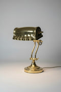 Brass Bankers Lamp with Detailed Brass Shade