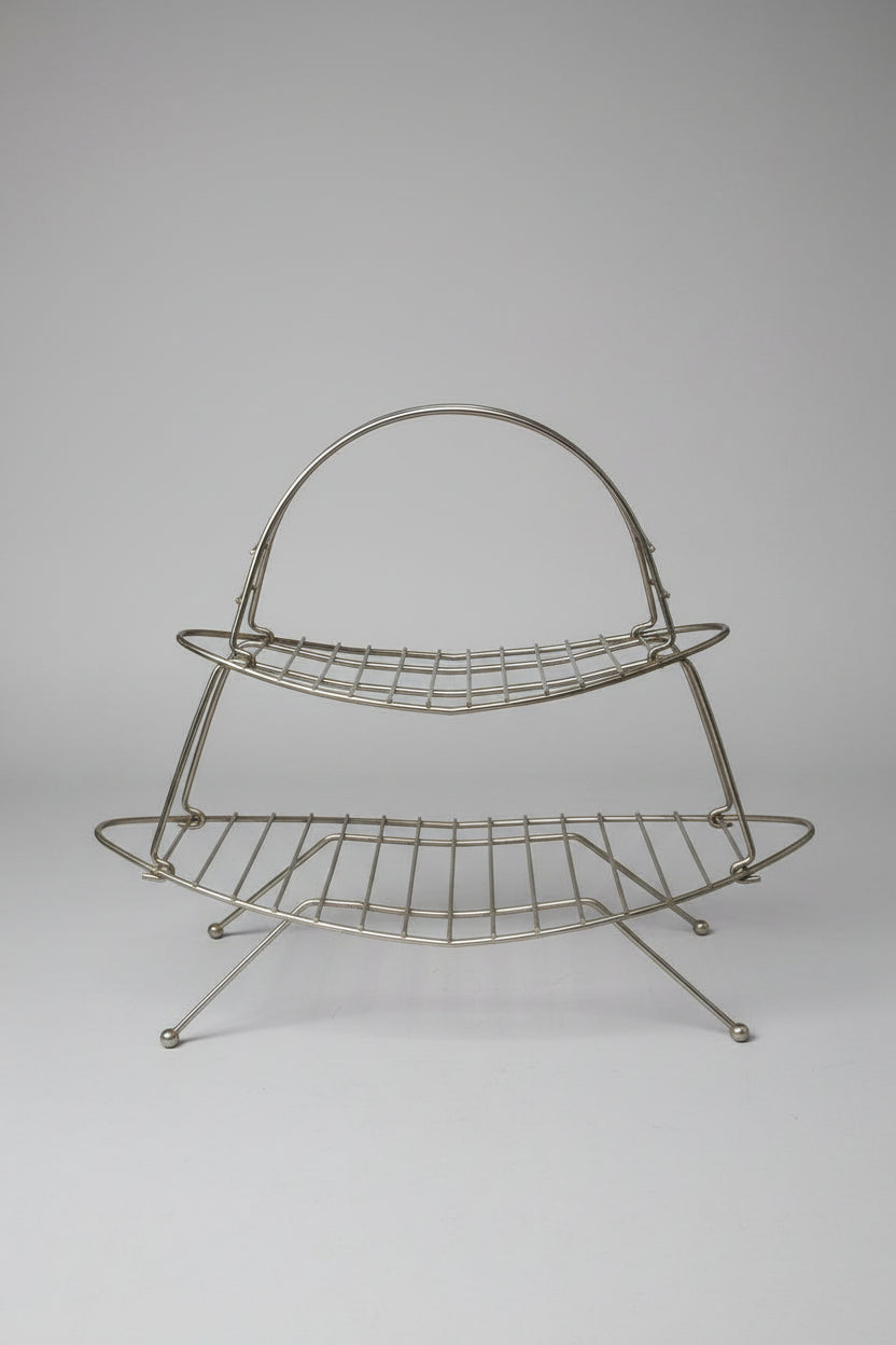 Two Tier Wire Magazine Book Rack MCM
