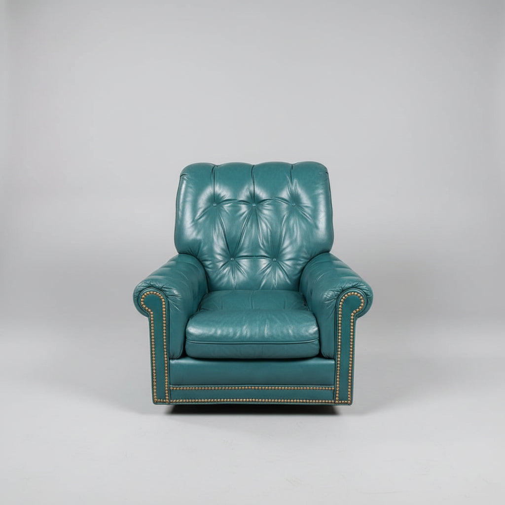 Hancock & Moore Vintage Leather Lounge Chair and Ottoman.  Two Available