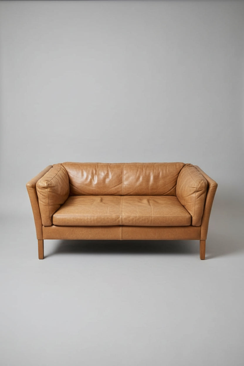 RH Sorensen Leather Loveseat 70W x 32D x 29H