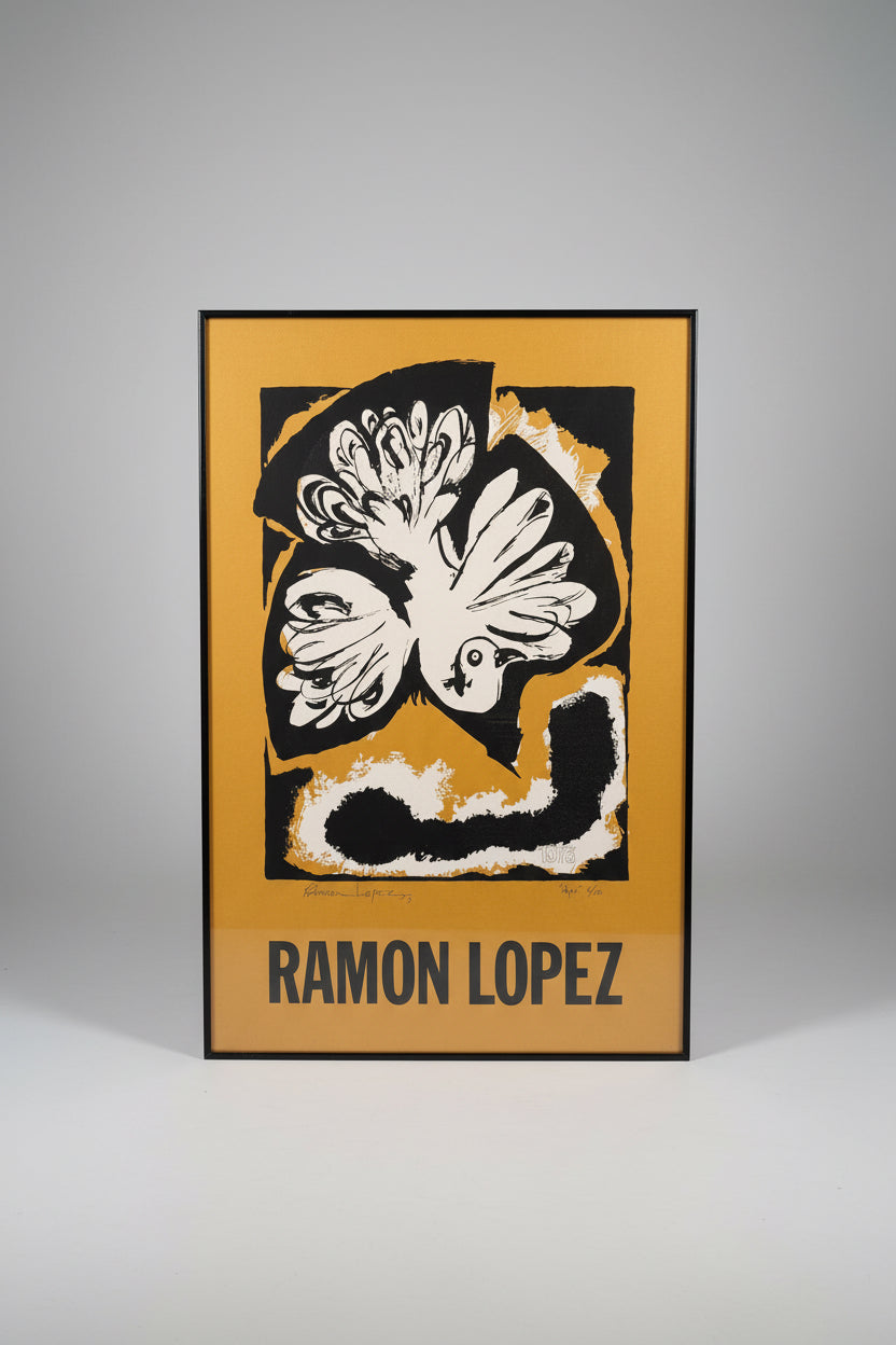 Signed Aja by Ramon Lopez 1973 23.5x35.5