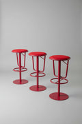 Fire Engine Red Crassevig “Otto” bar stool with Pnewumatic Lift
