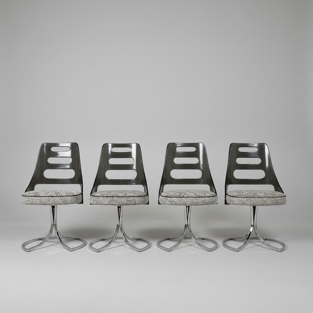 MCM Retro Space Age Chrome Lucite Chairs