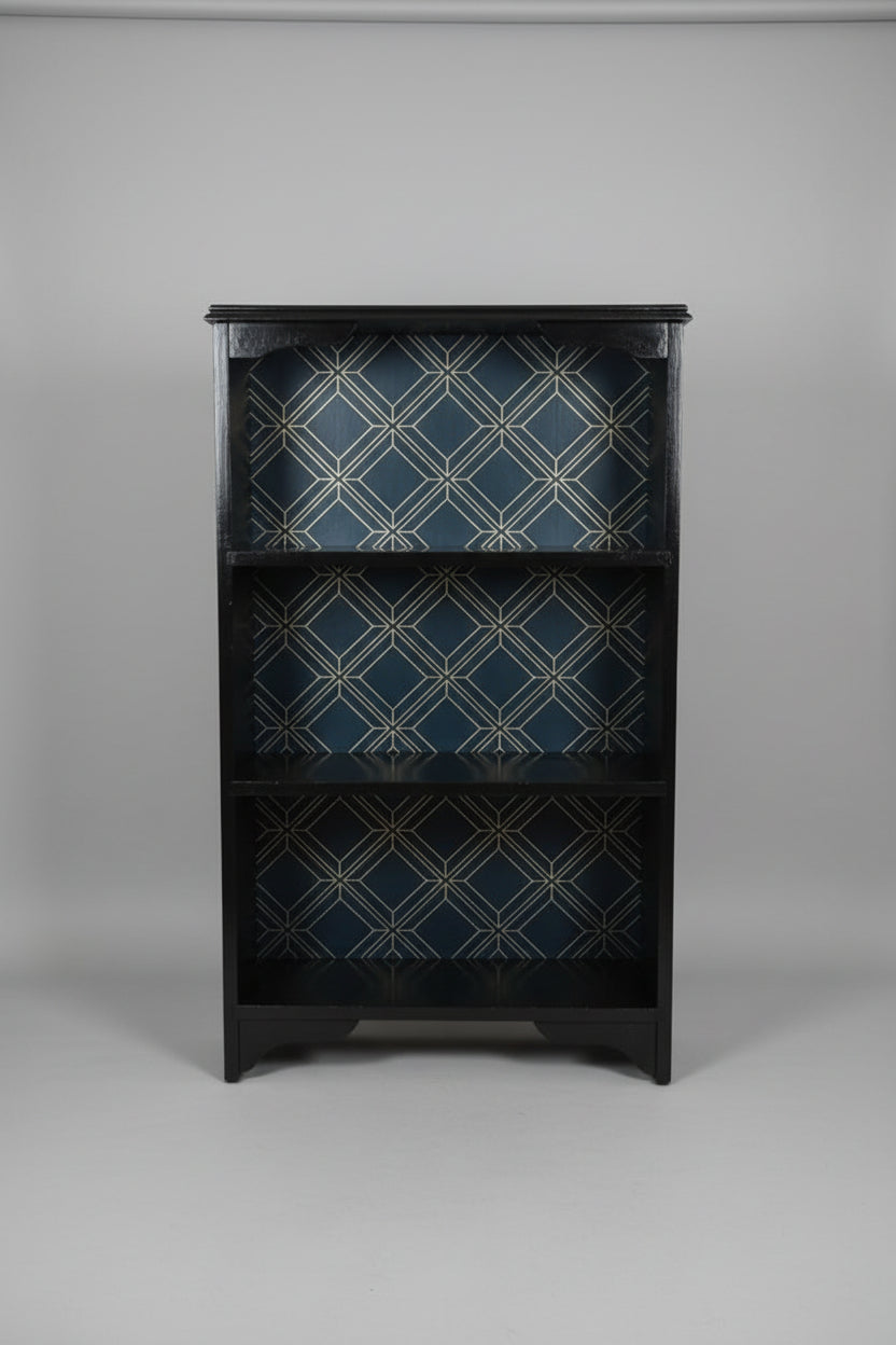 Dark Academia Art Deco Narrow Bookcase 40" H x 24" W x 8" D
