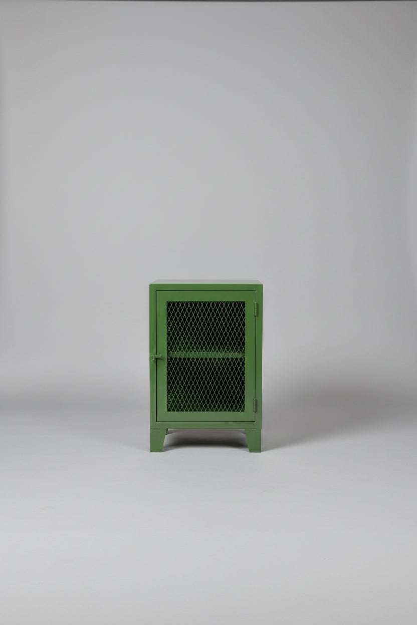 Green Powdercoated Mesh Cabinet 17 x 17 x 26H