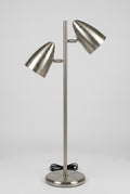 city electric task lamp brushed stainless with two articulating lamp heads