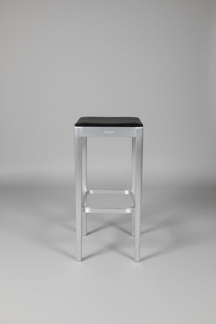 Emeco x Stark Aluminum and Leather Bar Stool 30"
