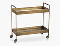 Crate & Barrel Brass Libations Cart