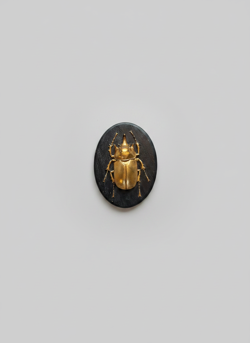 Gilded Beetle Wall Plaque