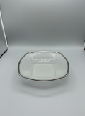 Silver-Rimmed Glass Platter