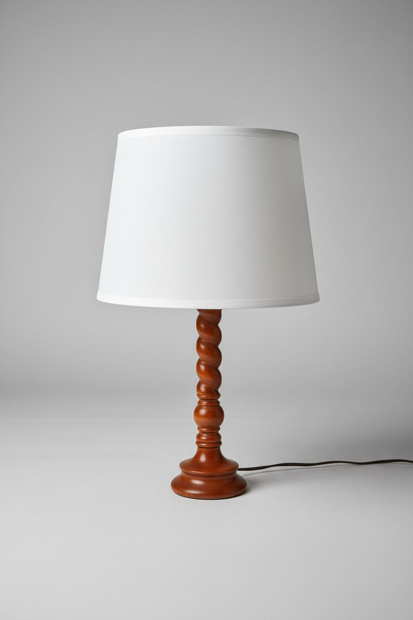 Vintage Barley Twist Wood Table Lamp