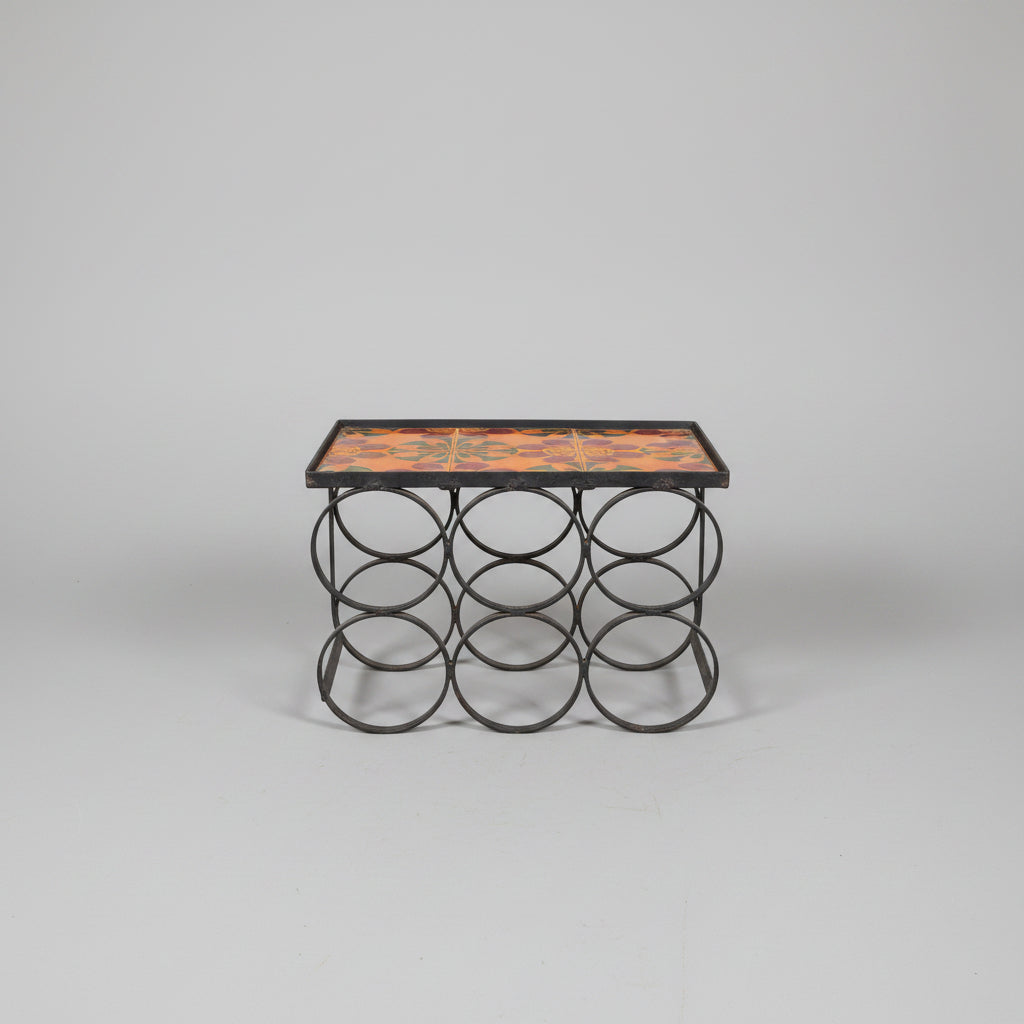 1970's Wine Holder with Glassware Tile Shelf