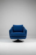 Della Robia Swivel Chair in Yves Klein Blue Velvet