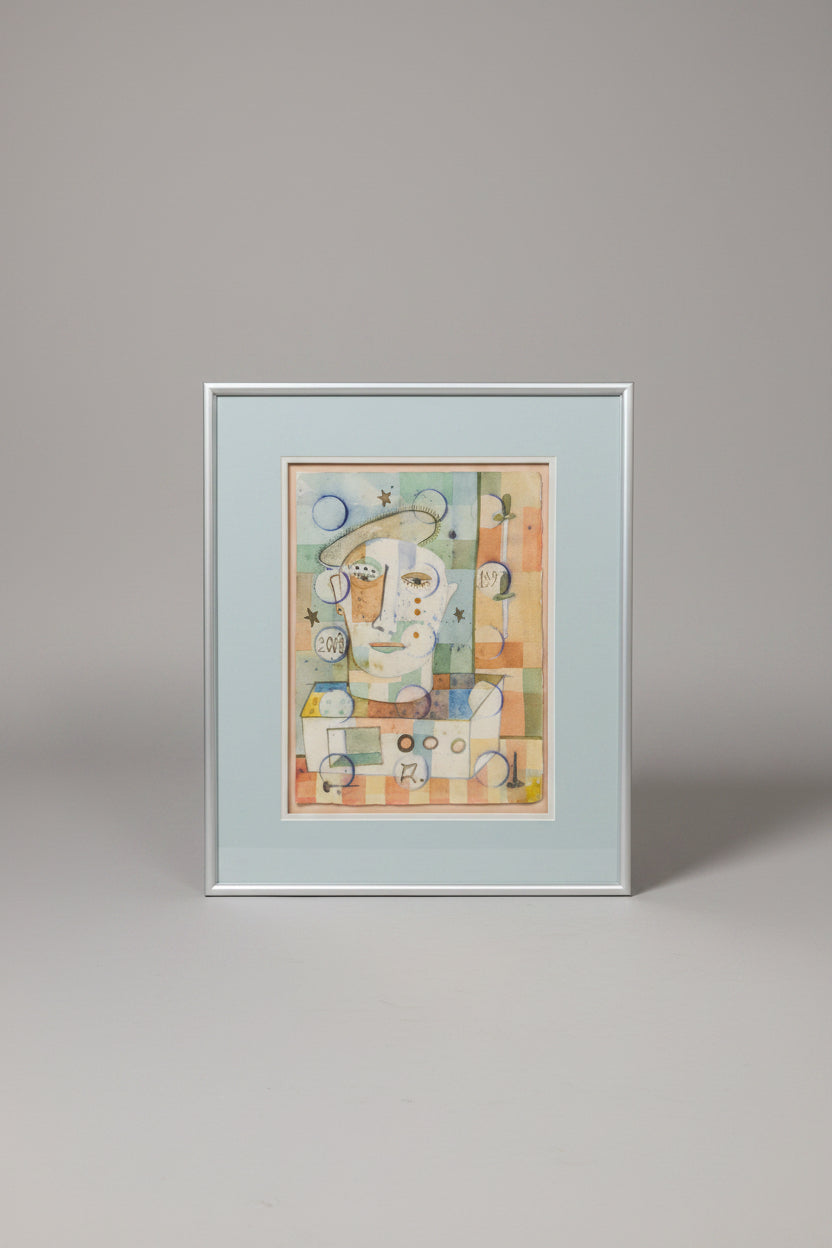 Paul Klee Abstract Watercolor 20x24