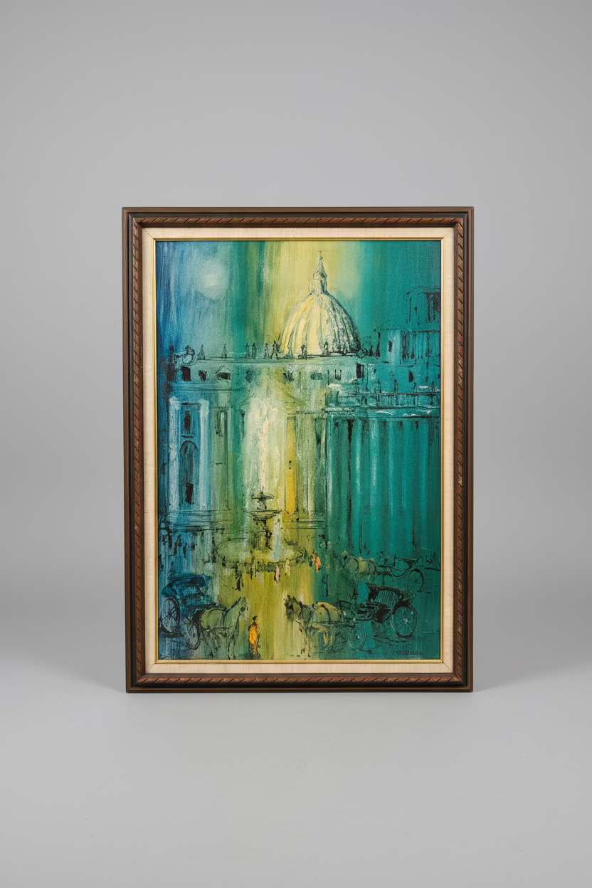 Piazza San Petro Litho on Canvas 29x40
