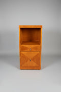 Baker Archetype Chest made from Tiger Maple on wheels