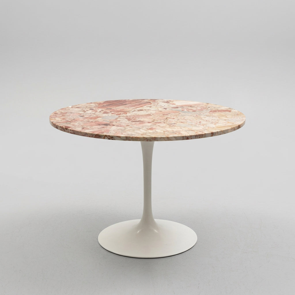 38" Pink Marble Tulip Dining Table