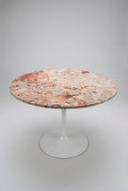 38" Pink Marble Tulip Dining Table