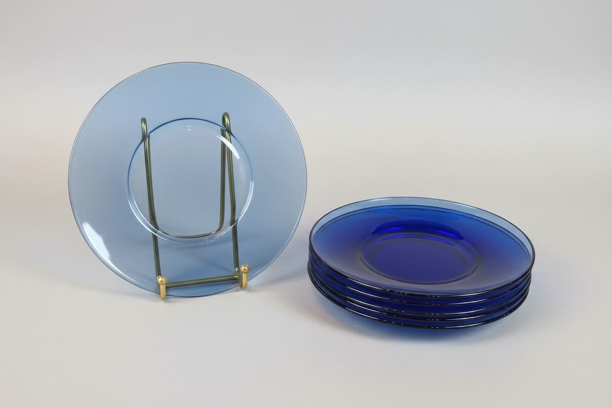 Cobalt Blue Glass Plates Set of 6