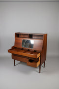 Danish Design 3 Drawer Hutch with pull out Vanity and upper cubbies