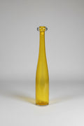Tall Yellow Handblown Signed Art Glass Bottle MCM