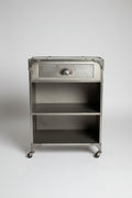 Industrial Metal Night Stand/Side Table with Drawer and Open bottom
