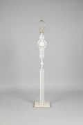 1980s Postmodern Sculpural Textured Metal & Travertine Vintage Floor Lamp