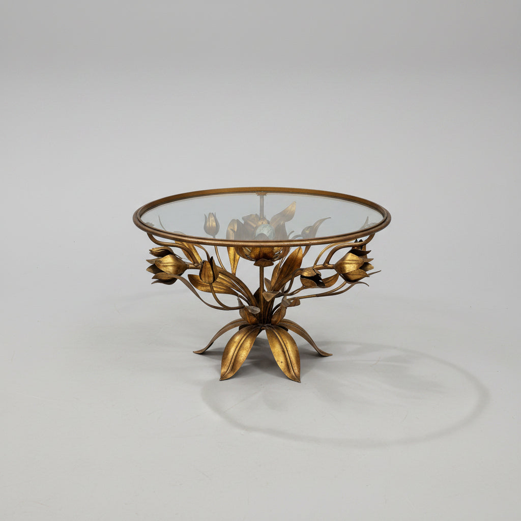 Hollywood Recency Gilt Metal Side Table