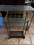 Architectural Solid Brass and Cast Base Umbrella Stand-Antique