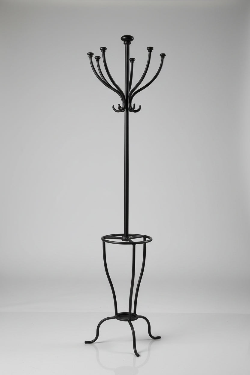Vintage Wrought Iron Coat and Umbrella Stand