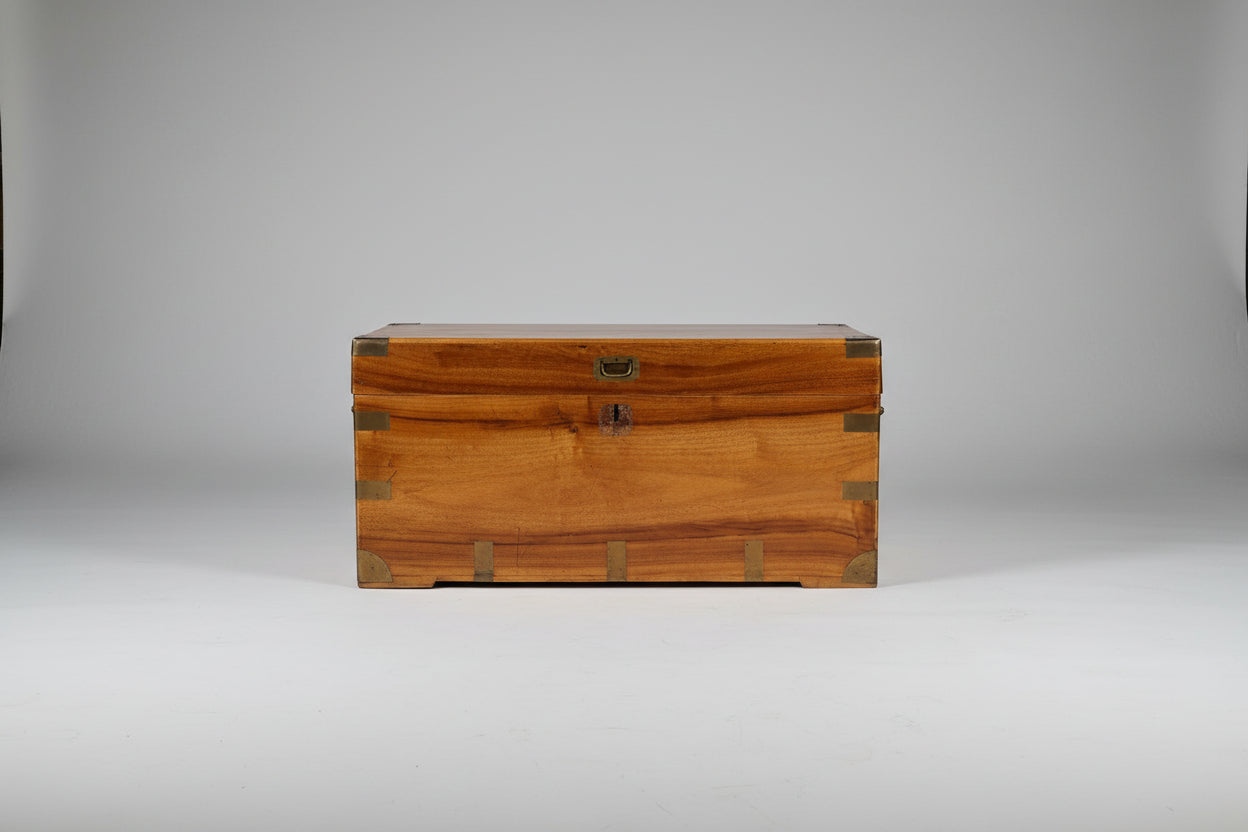 English 19th Century Campaign Trunk Brass Details