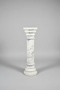 3 piece Marble Column in White Carrera Marble 36" H