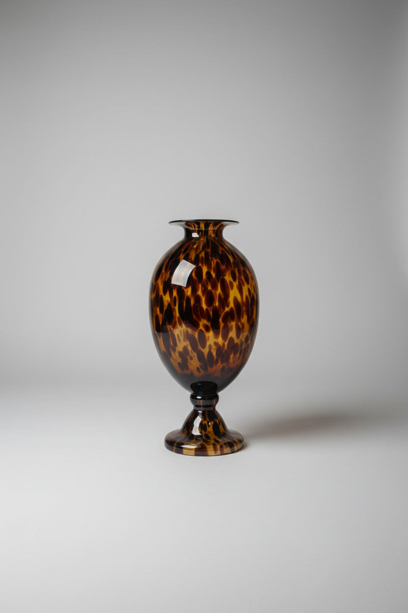 Vintage Tortoise Shell Glass Vase