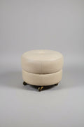 American Leather Tufted one Button Leather Ottoman/Stool