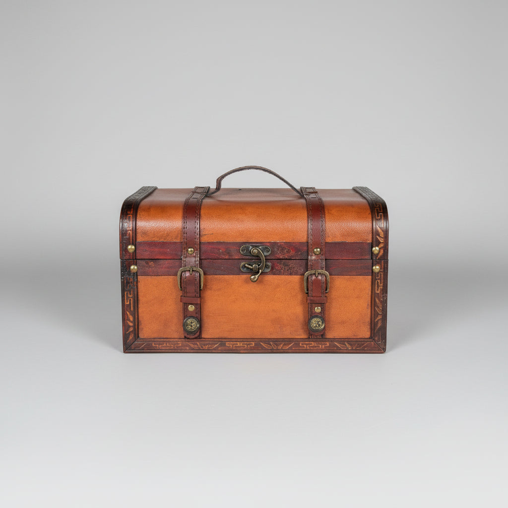 Vintage Leather and Wood Box