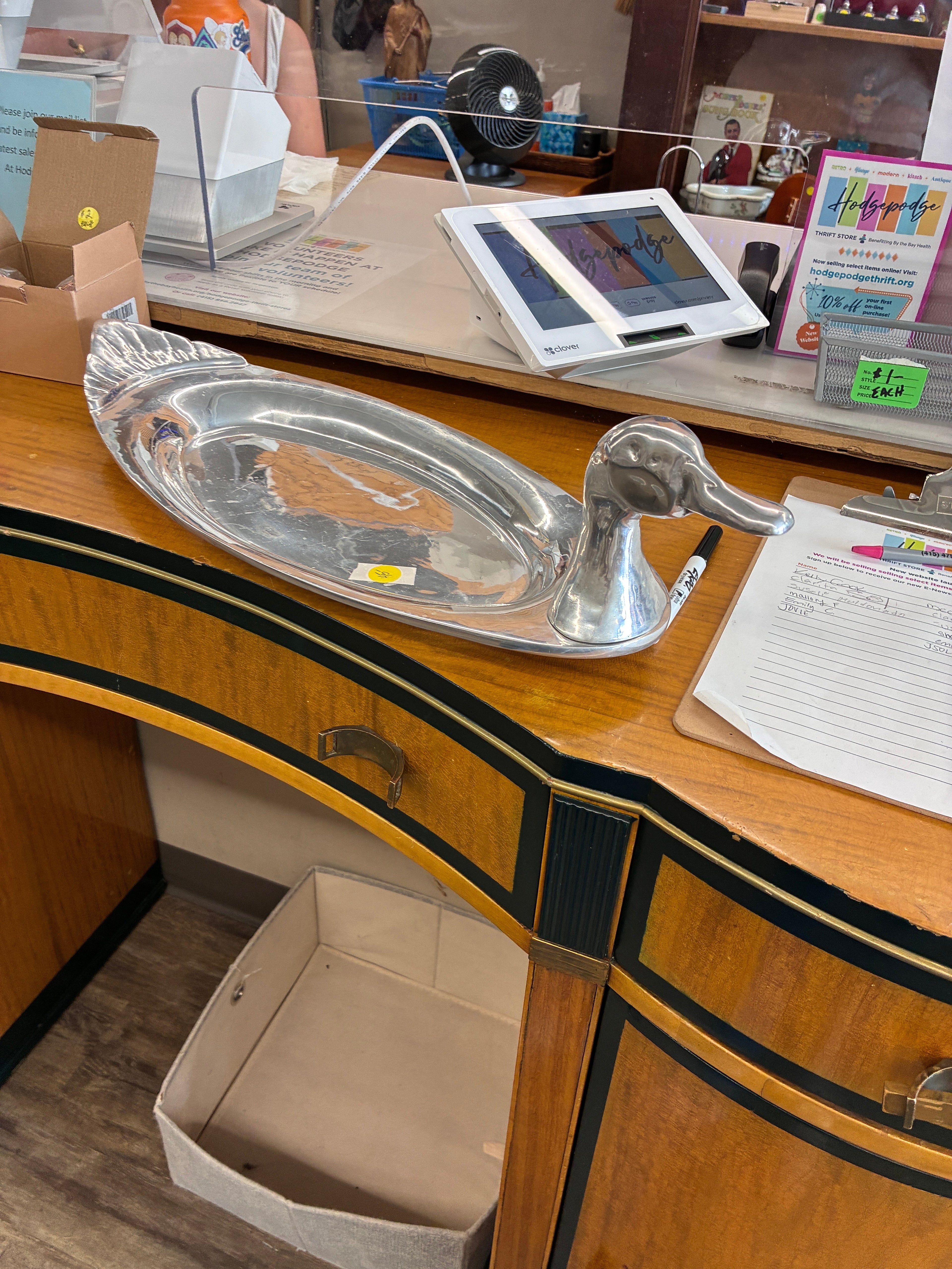Pewter Duck Platter