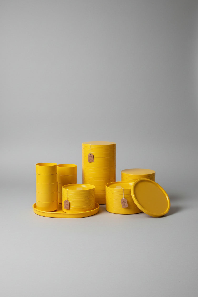 Heller Vintage Yellow Plate Set