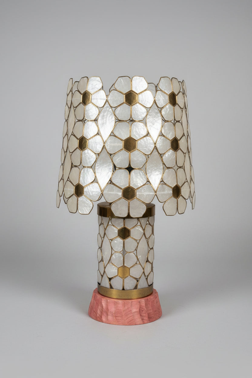 Feldman Capiz Hollywood Regency Table Lamp