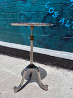 Black Marble Small Side Table with Scalloped Edge Tripod Base