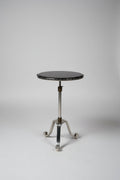 Black Marble Small Side Table with Scalloped Edge Tripod Base
