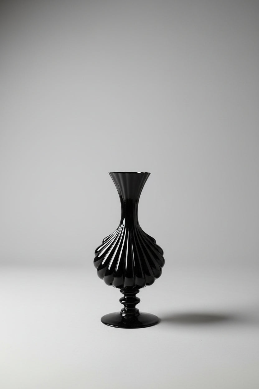 Baccarat Black Crystal Deco Bud Vase