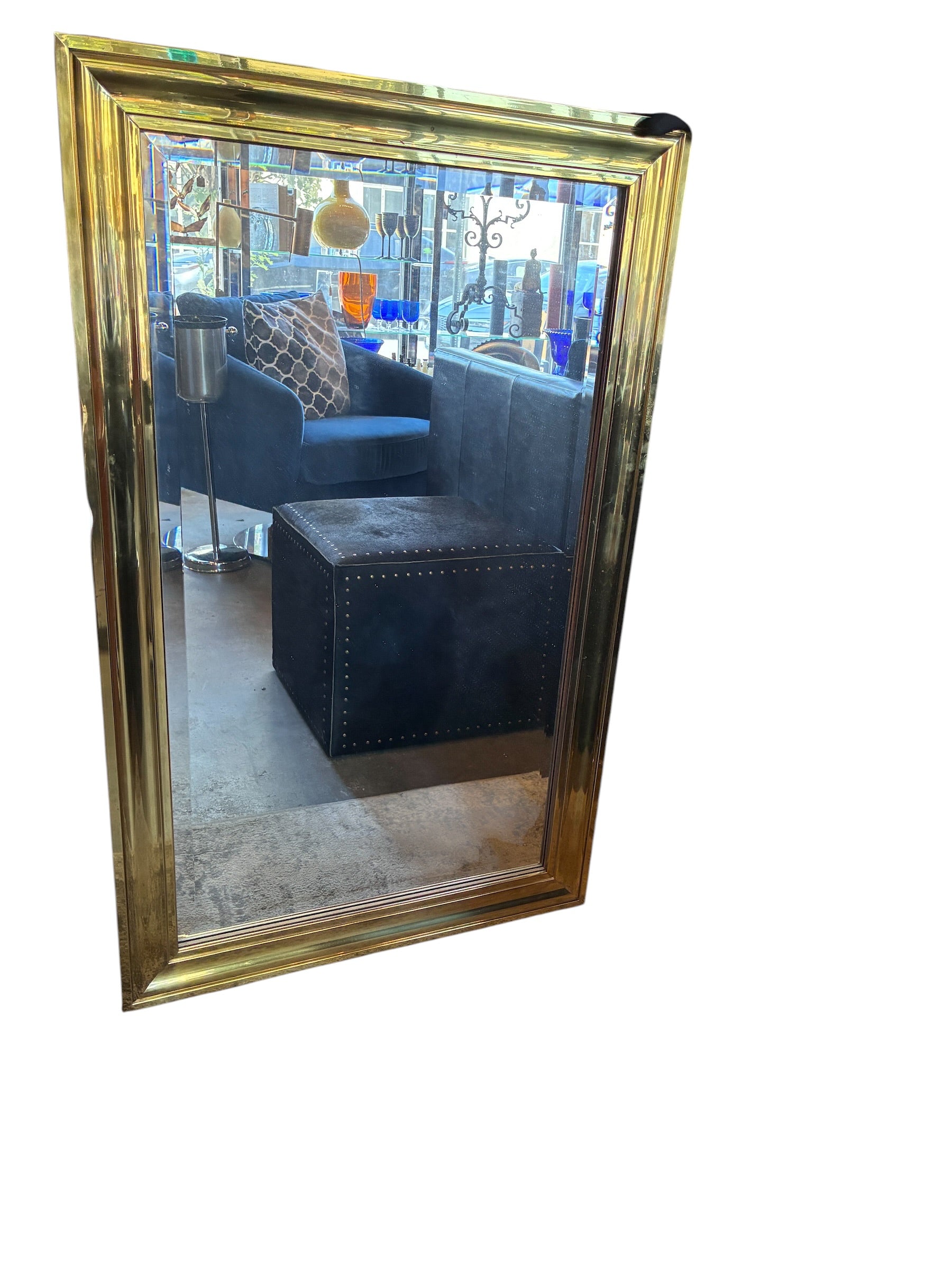 Vintage Brass Mirror 27.5 x 44.5