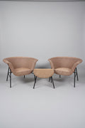 Set of Cb2 Outdoor Lounge Chairs with Ottoman