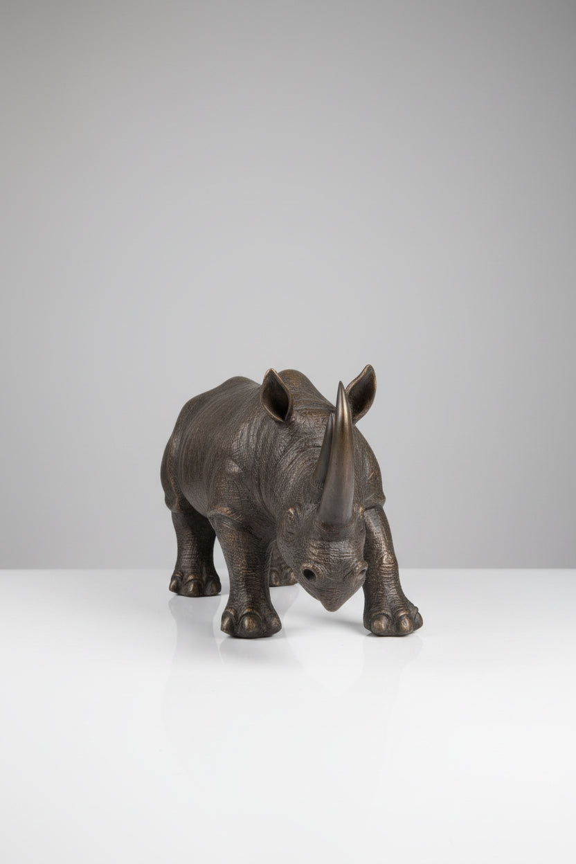 Bronze Rhino Sculpture
