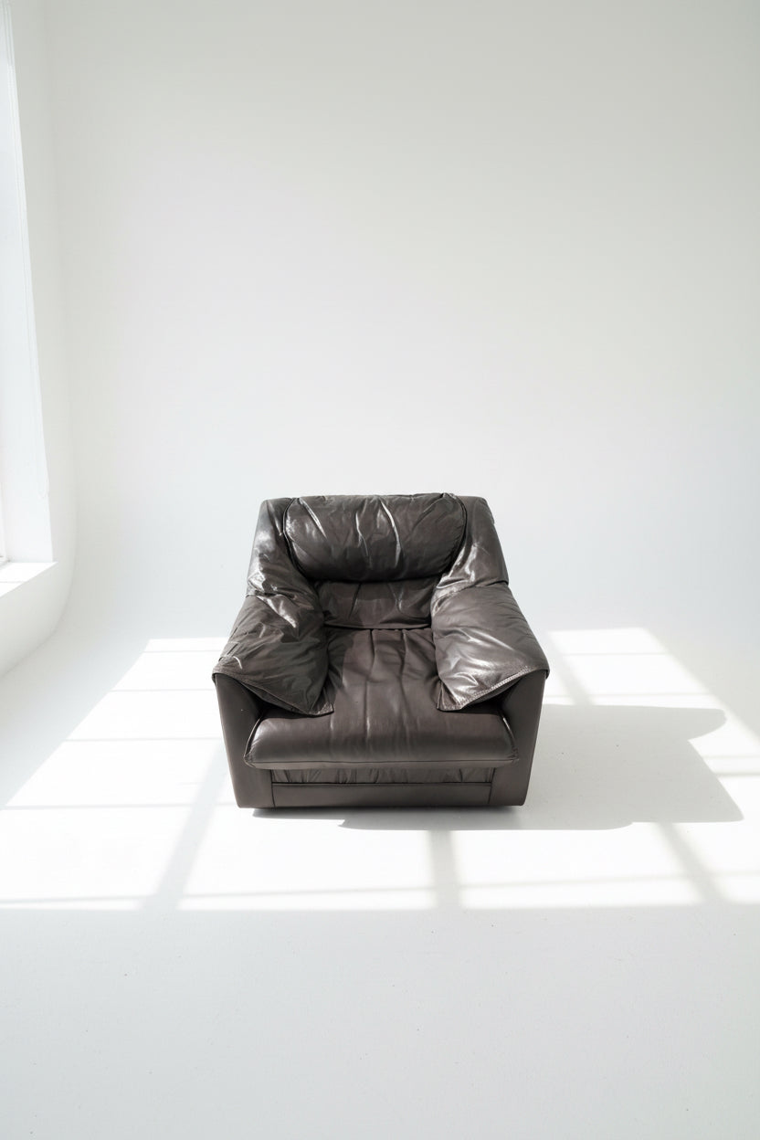 Vintage Old Hickory Tannery Leather Chair with Ottoman